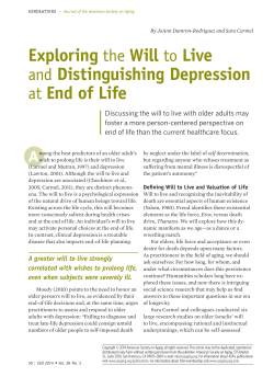 Exploring the Will to Live and Distinguishing Depression at End of Life