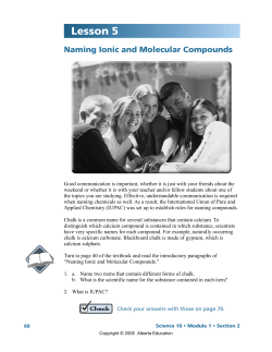 Naming Ionic and Molecular Compounds