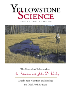 Grizzly bear nutrition and ecology studies in Yellowstone National
