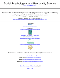 Social Psychological and Personality Science