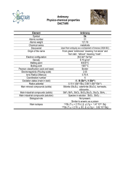 Sb - DACTARI : DAtabase for Chemical Toxicity and radiotoxicity