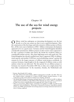 The use of the sea for wind energy projects