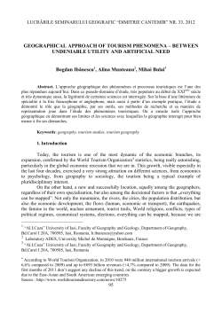 GEOGRAPHICAL APPROACH OF TOURISM PHENOMENA