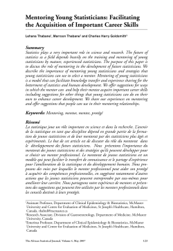 Mentoring Young Statisticians