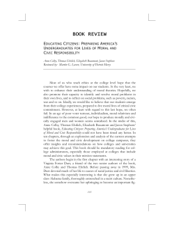 Educating Citizens: Preparing America`s Undergraduates for Lives