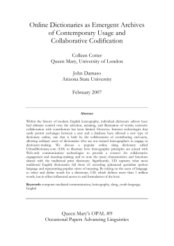 Online Dictionaries as Emergent Archives of Contemporary Usage
