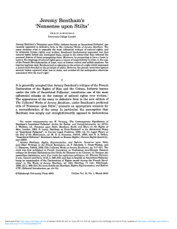 Jeremy Bentham`s `Nonsense upon Stilts`