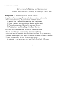Democracy, Autocracy, and Bureaucracy