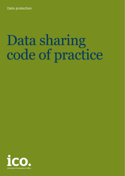 Data sharing code of practice