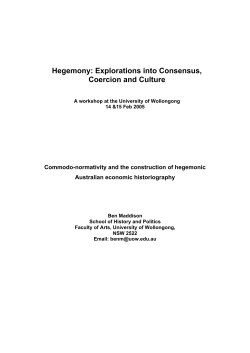 Hegemony: Explorations into Consensus, Coercion and Culture