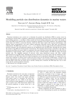 Modelling particle size distribution dynamics in marine waters