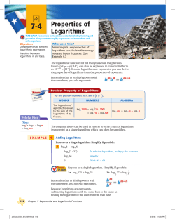 7-4 Properties of Logarithms