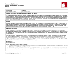 Grade 11 Quarter 4 Argument Writing Task