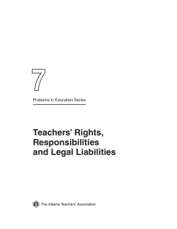 Teachers` Rights, Responsibilities and Legal Liabilities
