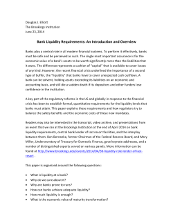 Bank Liquidity Requirements: An Introduction and Overview