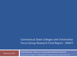 Connecticut State Colleges and Universities Focus Group Research