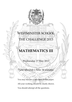 Maths III - westminster.org.uk