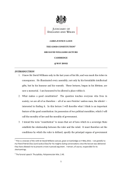 Lord Justice Laws speech: The good constitution