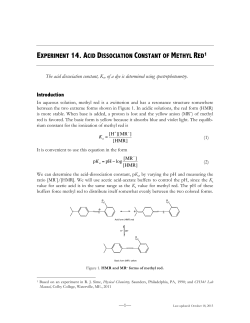 experiment 14. acid dissociation constant - CHEM4431