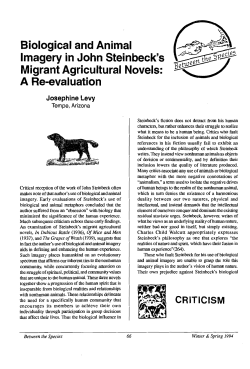 Biological and Animal Imagery in John Steinbeck`s Migrant