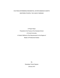 FACTORS DETERMINING RESIDENTIAL WATER DEMAND IN