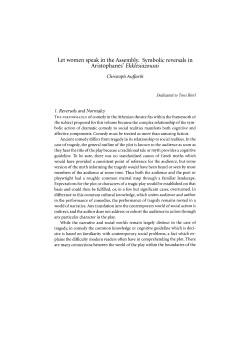 Let women speak in the Assembly. Symbolic reversals in