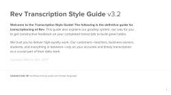Rev Transcription Style Guide v3.2