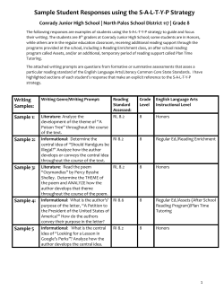 Sample Student Responses for S-A-L-T-Y-P