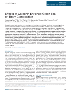 Effects of Catechin Enriched Green Tea on Body Composition