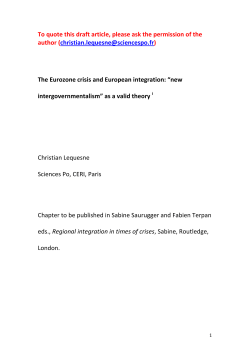 The Eurozone Crisis and European Integration: New