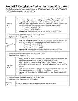 Frederick Douglass &ndash; Assignments and due dates