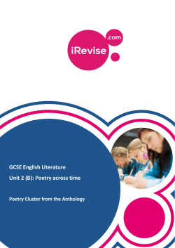 GCSE English Literature Unit 2 (B): Poetry across time