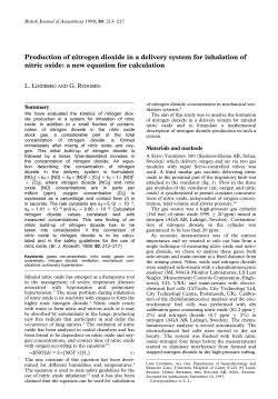 Production of nitrogen dioxide in a delivery system for inhalation of