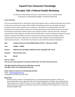 Expand Your Interpreter Knowledge Therapist Talk: A Mental Health