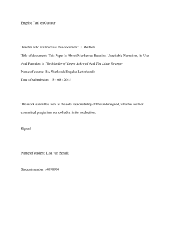 Engelse Taal en Cultuur Teacher who will receive this document: U