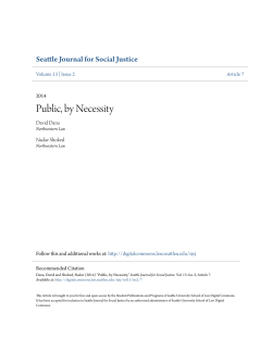 Public, by Necessity - Seattle University School of Law Digital