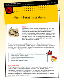 Health Benefits of Garlic - Pennington Biomedical Research Center