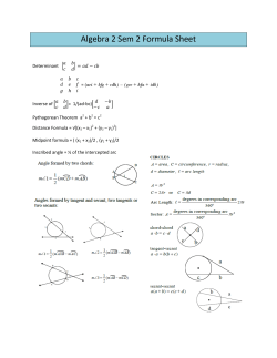 Algebra 2 Sem 2 Formula Sheet