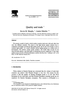 Quality and trade - Scholars at Harvard