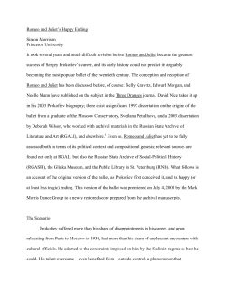 Paper given by Simon Morrison, "Romeo and Juliet`s Happy Ending"