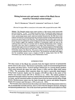 Mixing between oxic and anoxic waters of the Black Sea as traced