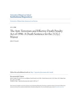 The Anti-Terrorism and Effective Death Penalty Act of 1996: A Death