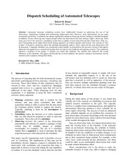 Dispatch Scheduling of Automated Telescopes - DC