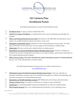 125 Cafeteria Plan Enrollment Packet
