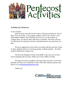 Activities for Pentecost