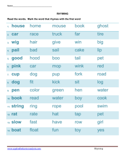 Rhyming words - Applied Behavior Analysis