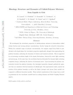 Rheology, Structure and Dynamics of Colloid