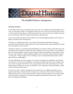 The Huddled Masses: Immigration