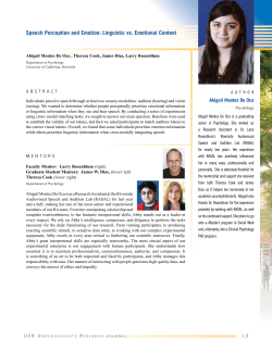 Speech Perception and Emotion