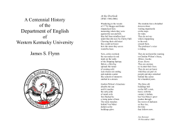 A Centennial History of the Department of English of Western